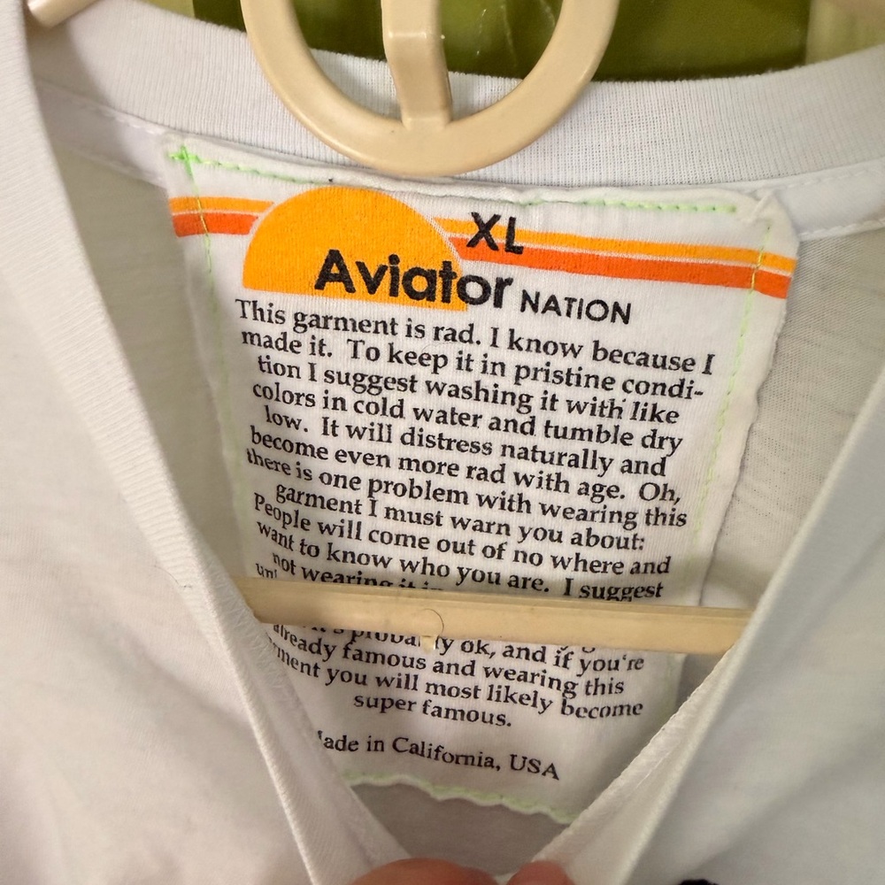 AVIATOR NATION White T-Shirt to benefit fires - Picture 3 of 7